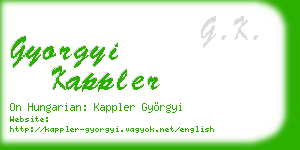 gyorgyi kappler business card